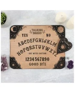 Vintage Ouija Hexenbrett Mit Planchette -Outlet-Horror-Shop vintage ouija hexenbrett mit planchette vintage style ouija borad wicca und halloween merchandise und geschenkartikel 50790