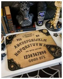 Vintage Ouija Hexenbrett Mit Planchette -Outlet-Horror-Shop vintage ouija hexenbrett mit planchette vintage style ouija borad wicca und halloween merchandise und geschenkartikel 50790 3 1
