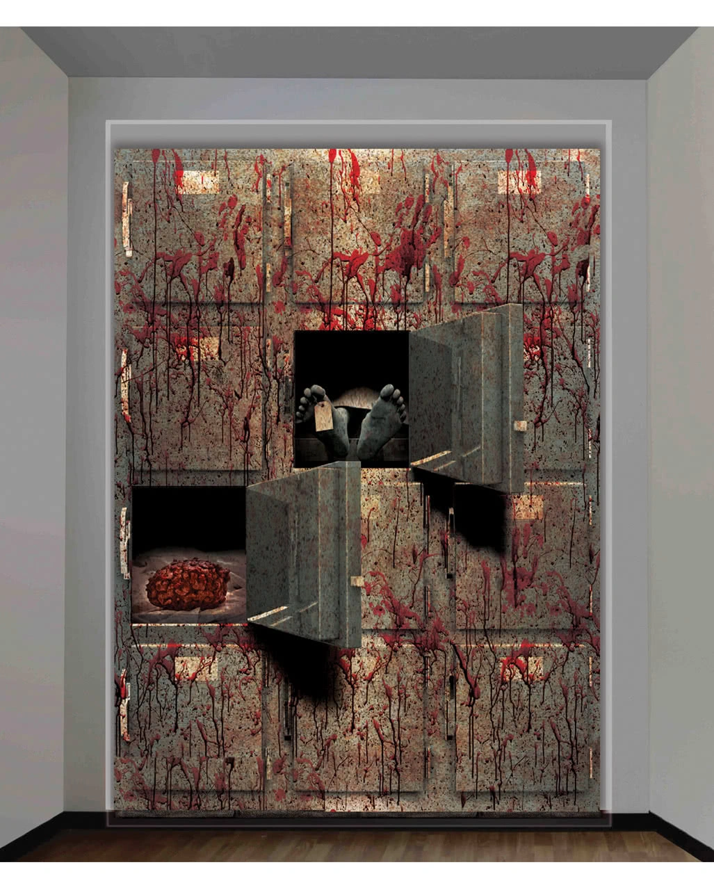 Halloween Wandfolie Leichenschauhaus 3 Halloween Wandfolie Leichenschauhaus