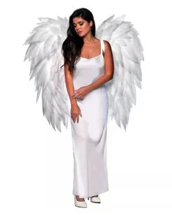 Federlose Weiße Flügel 90cm -Outlet-Horror-Shop weisse engelsfluegel angel wings white kostuemzubehoer engel weihnachtsengel fluegel 54398 2