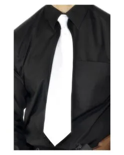 Satin Krawatte Weiß