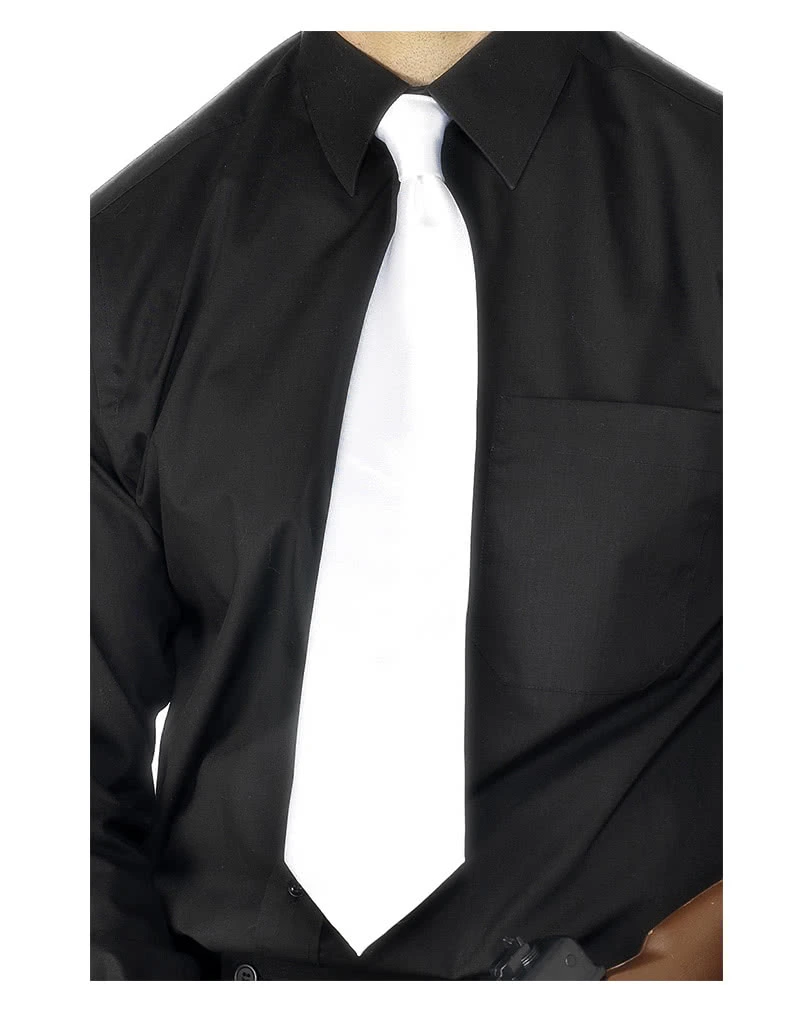 Satin Krawatte Weiß 3 Satin Krawatte Weiß