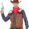 Cowboy Weste Wildleder-Look -Outlet-Horror-Shop western weste wildleder look mit fransen cowboy vest suede look cowboy kostuem 38517 01