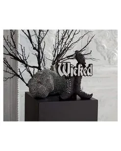 Wicked Hexenstiefel Mit Rabe Glitter Deko 24cm -Outlet-Horror-Shop wicked hexenstiefel mit rabe glitter deko wicked witch boots with raven glitter deco deko walpurgisnacht 54376 3