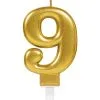 Zahlenkerze 9 Metallisch Gold -Outlet-Horror-Shop zahlenkerze 9 gold metallisch geburtstagskerze gold partydeko 31388